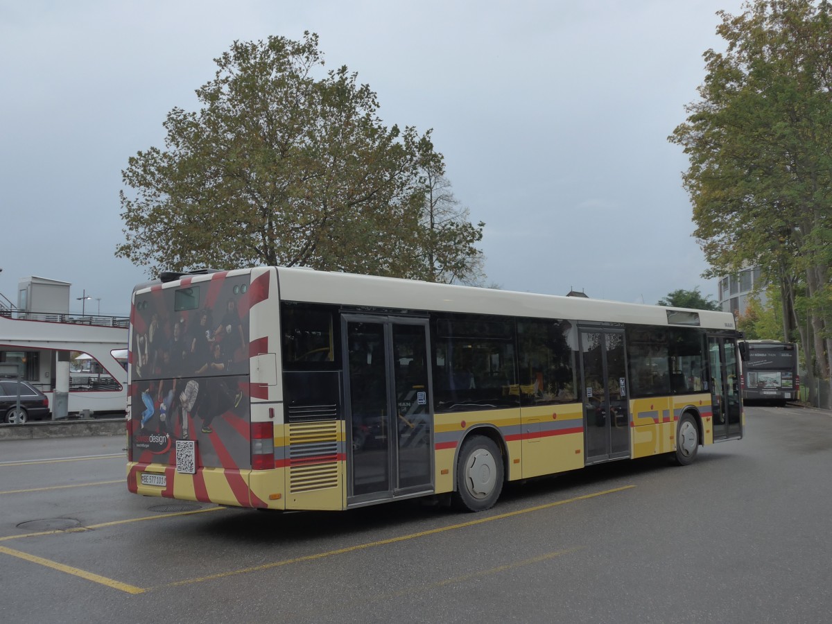 (155'586) - STI Thun - Nr. 101/BE 577'101 - MAN am 10. Oktober 2014 bei der Schiffl�ndte Thun