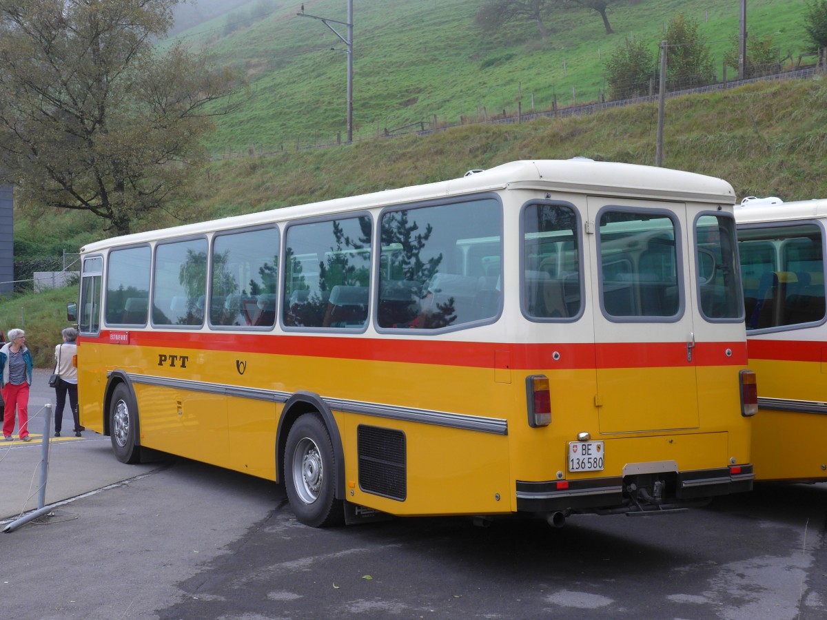 (155'610) - Schumacher, Liebefeld - BE 136'580 - Saurer/T�scher (ex Zimmermann, Niederwangen; ex P 24'289) am 12. Oktober 2014 in K�ssnacht, Rest. Frohsinn