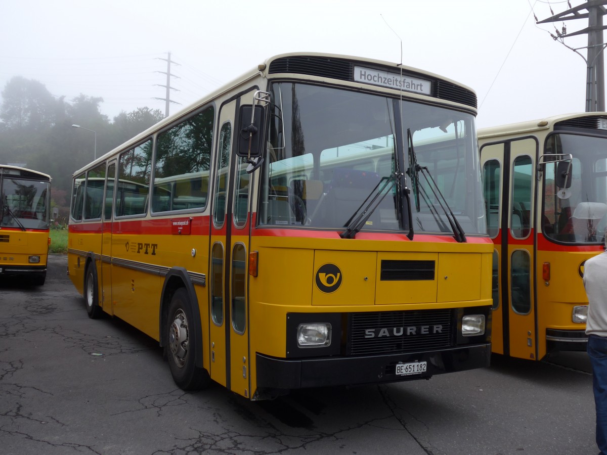 (155'612) - Bernair, M�nsingen - BE 651'182 - Saurer/T�scher (ex Schebath, Lauerz; ex Albin, F�llanden; ex Heim, Flums) am 12. Oktober 2014 in K�ssnacht, Rest. Frohsinn