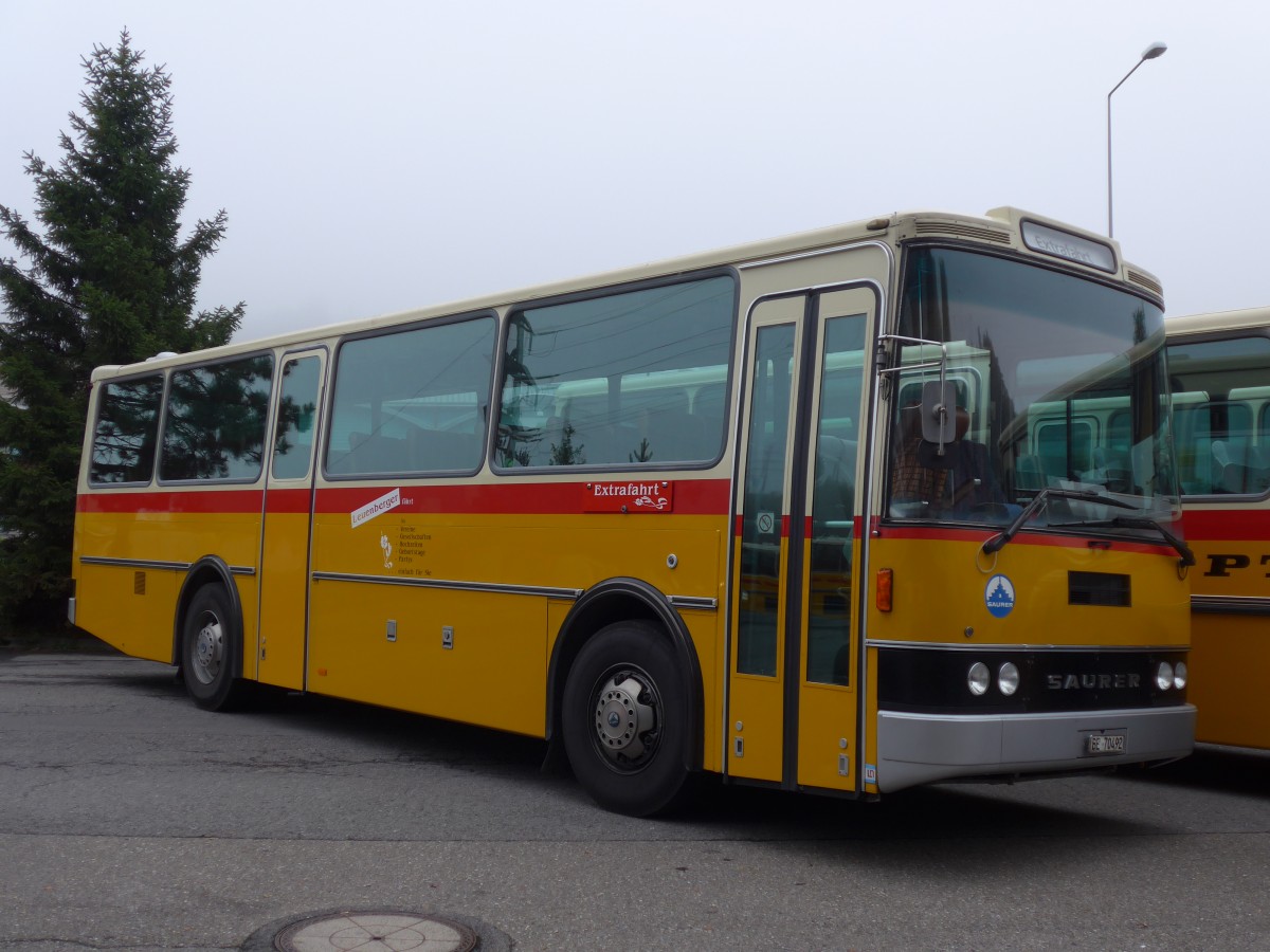 (155'620) - Leuenberger, Kirchberg - BE 70'492 - Saurer/Lauber (ex Niederer, Filzbach Nr. 11) am 12. Oktober 2014 in K�ssnacht, Rest. Frohsinn