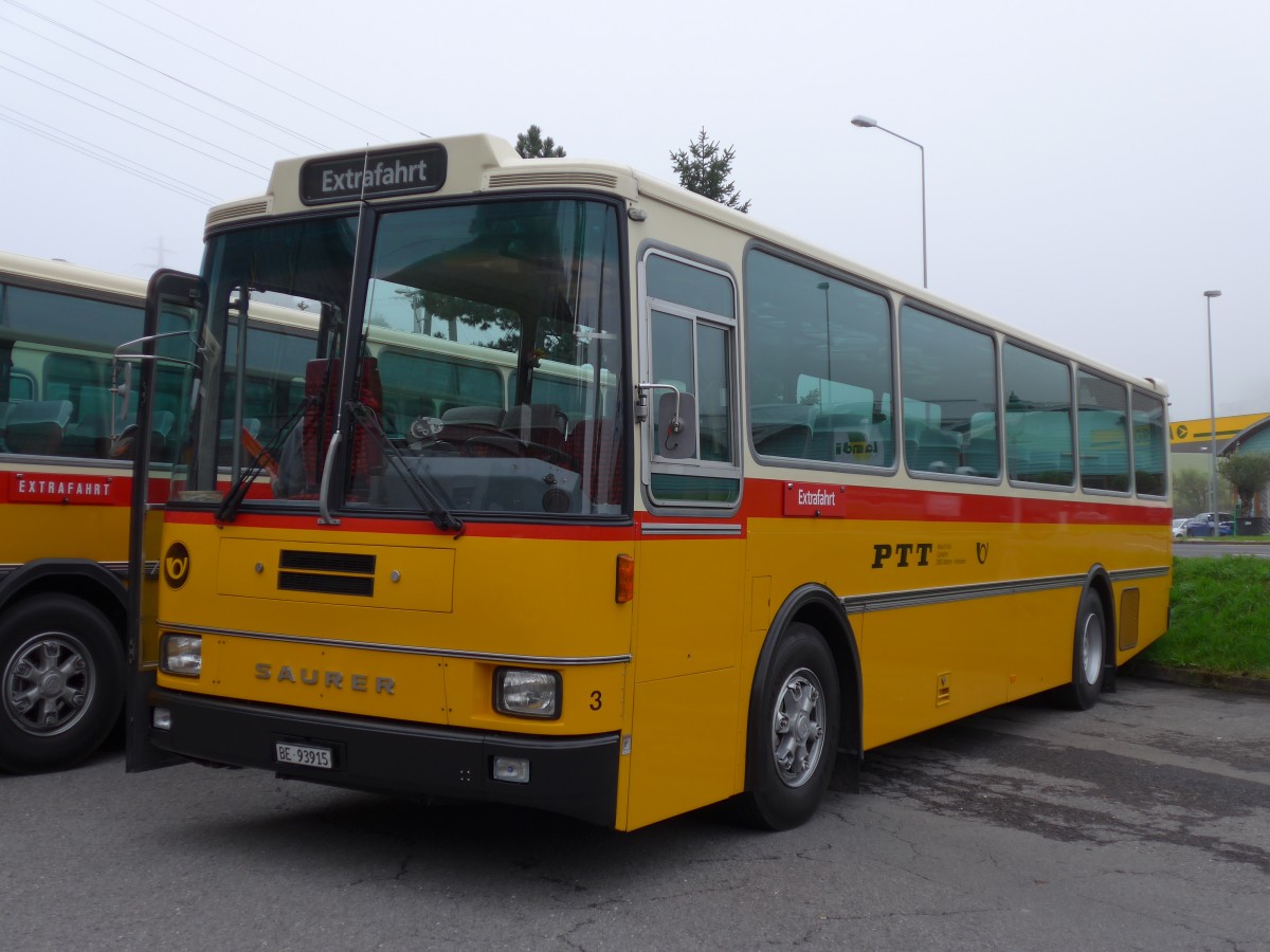 (155'621) - Kolb, Matten - Nr. 3/BE 93'915 - Saurer/R&J (ex Schmocker, Stechelberg Nr. 3; ex Nr. 1; ex Gertsch, Stechelberg Nr. 1) am 12. Oktober 2014 in K�ssnacht, Rest, Frohsinn