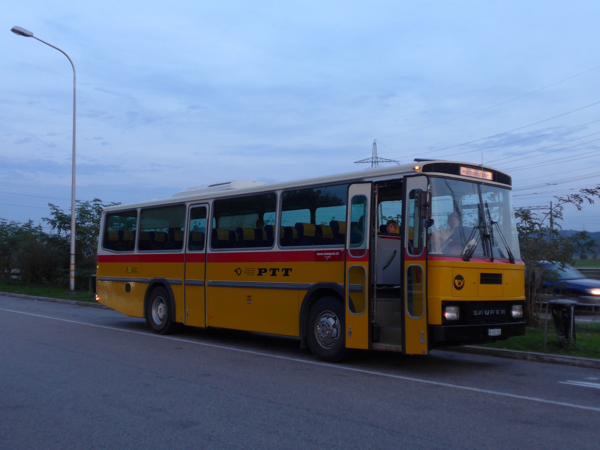 (155'691) - Bernair, M�nsingen - BE 651'182 - Saurer/T�scher (ex Schebath, Lauerz; ex Albin, F�llanden; ex Heim, Flums) am 12. Oktober 2014 in Deitingen, Autobahnrastst�tte
