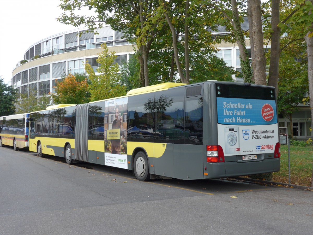 (155'780) - STI Thun - Nr. 146/BE 801'146 - MAN am 15. Oktober 2014 bei der Schiffl�ndte Thun