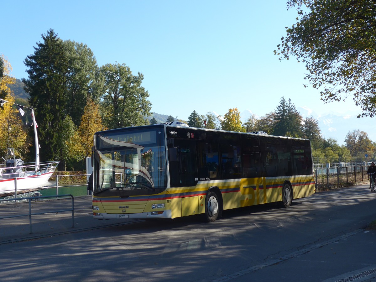 (155'953) - STI Thun - Nr. 113/BE 700'113 - MAN am 24. Oktober 2014 bei der Schiffl�ndte Thun