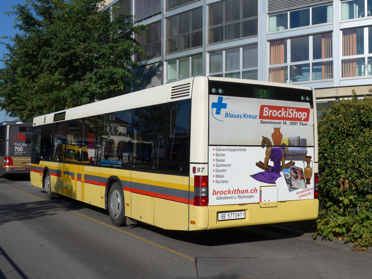 (156'330) - STI Thun - Nr. 97/BE 577'097 - MAN am 29. Oktober 2014 bei der Schiffl�ndte Thun