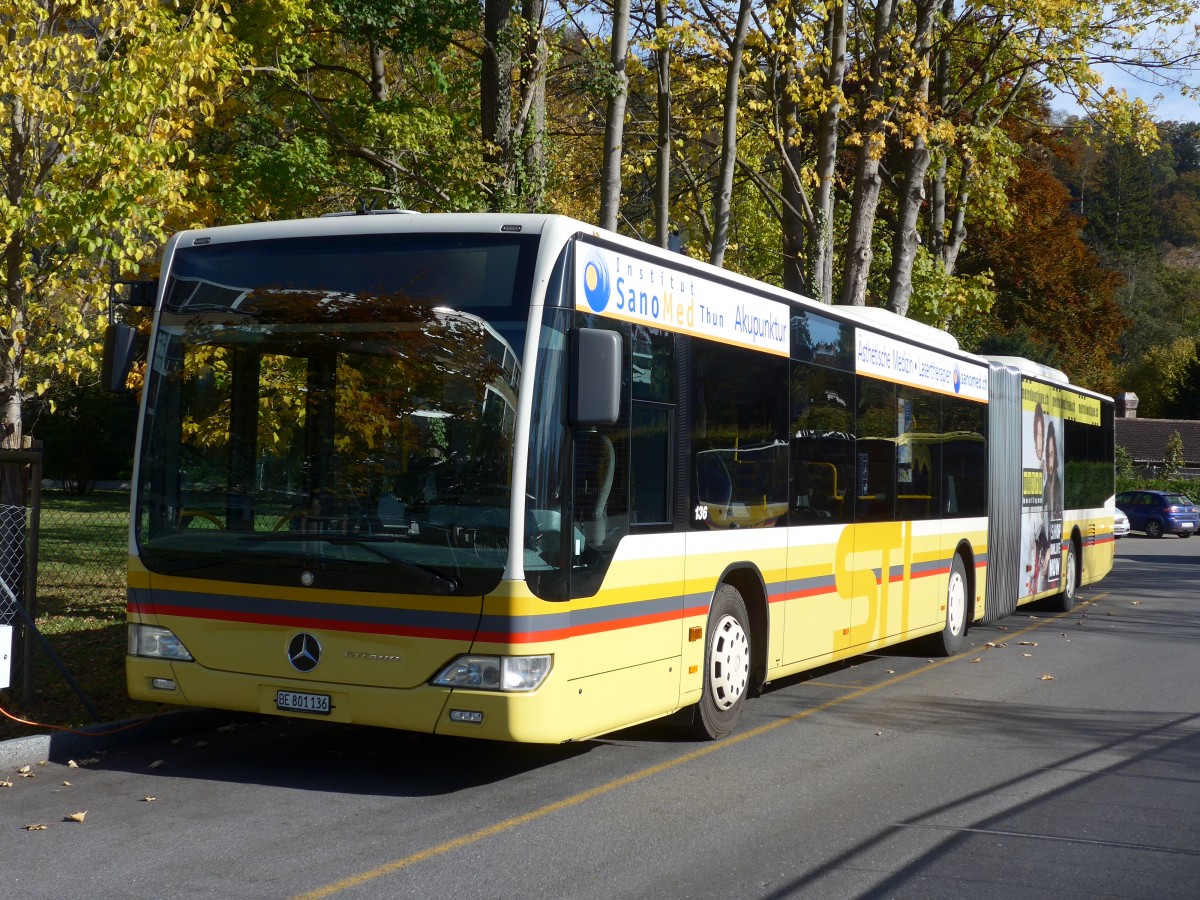 (156'407) - STI Thun - Nr. 136/BE 801'136 - Mercedes am 1. November 2014 bei der Schiffl�ndte Thun