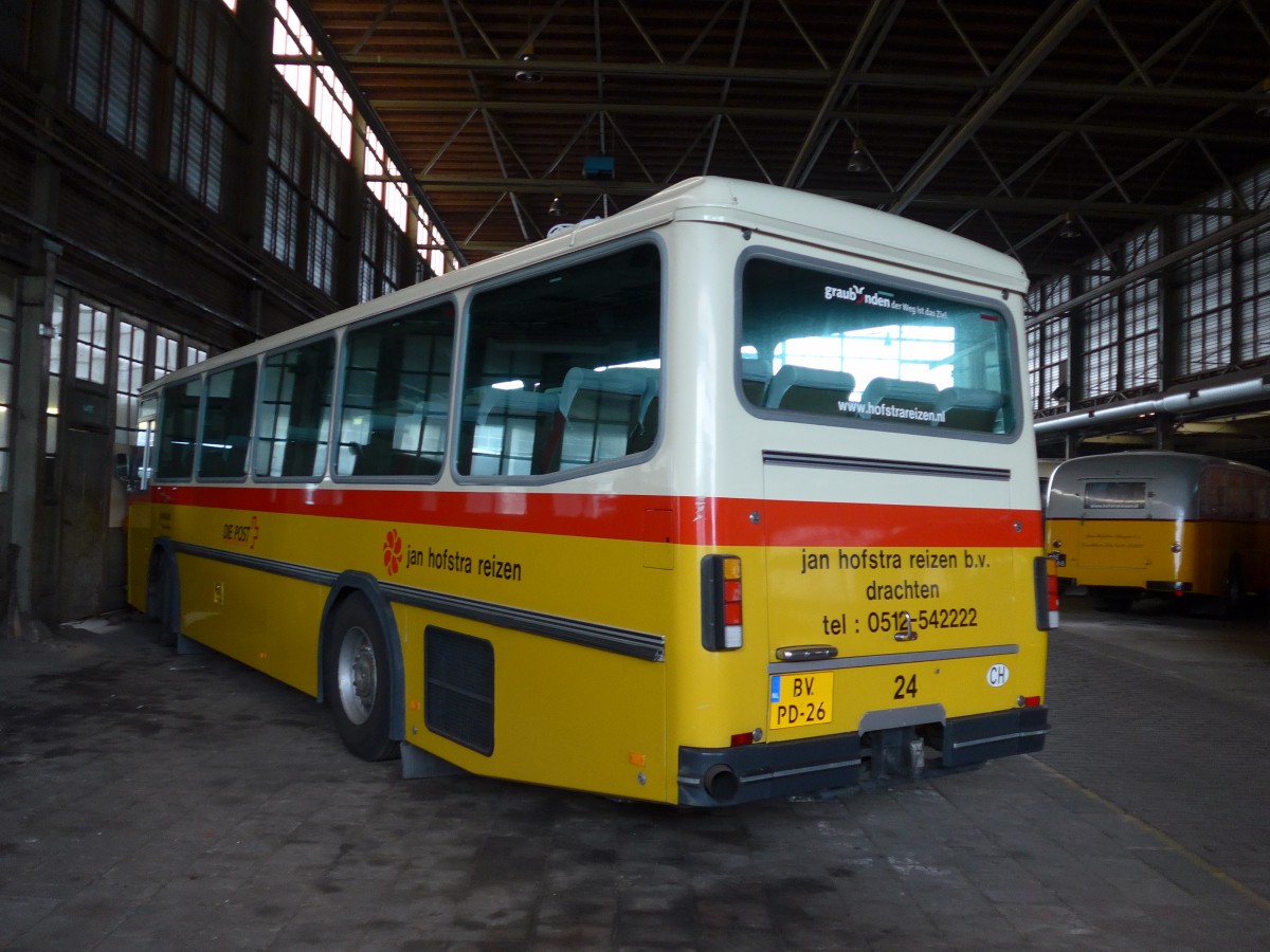 (156'921) - FRAM Drachten - Nr. 24/BV-PD-26 - Saurer/R&J (ex PostAuto Graub�nden; ex P 24'367) am 20. November 2014 in Drachten, Autobusmuseum