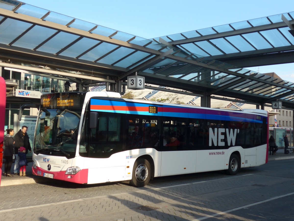 (157'303) - M�Bus, M�nchengladbach - Nr. 1405/MG-EB 1405 - Mercedes am 22. November 2014 beim Hauptbahnhof M�nchengladbach