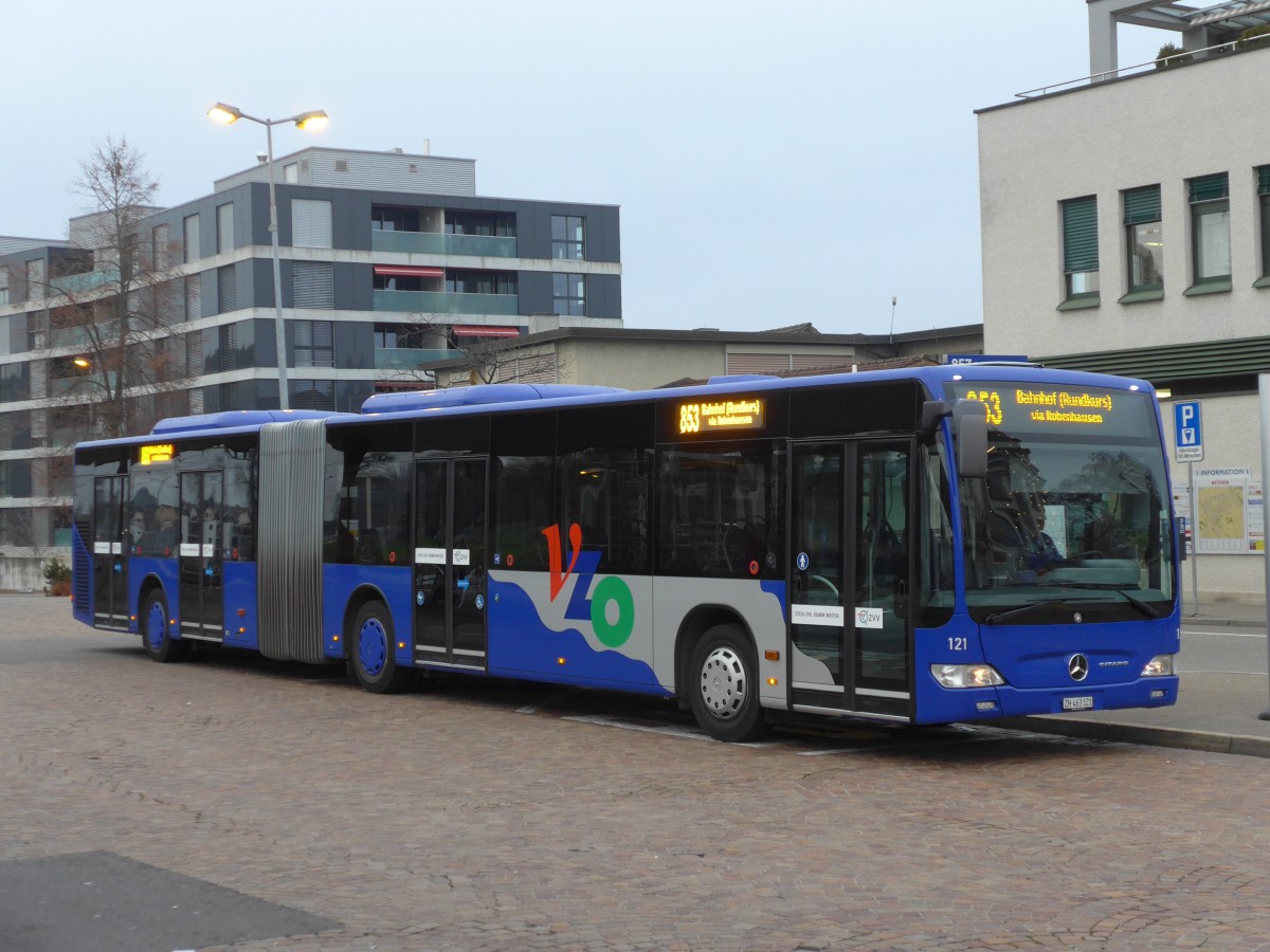 (157'552) - VZO Gr�ningen - Nr. 121/ZH 463'121 - Mercedes am 26. November 2014 beim Bahnhof Wetzikon