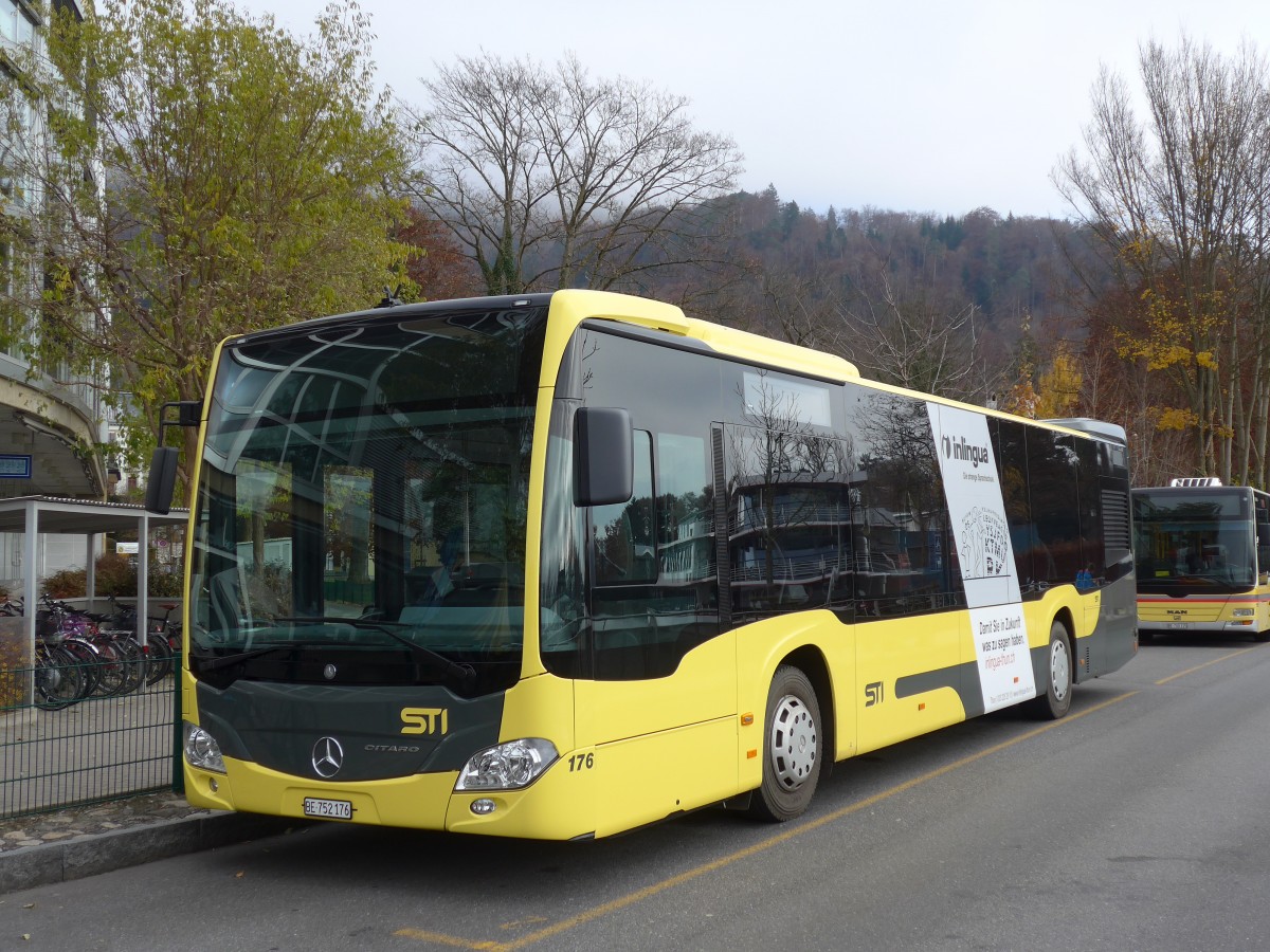 (157'577) - STI Thun - Nr. 176/BE 752'176 - Mercedes am 28. November 2014 bei der Schiffl�ndte Thun