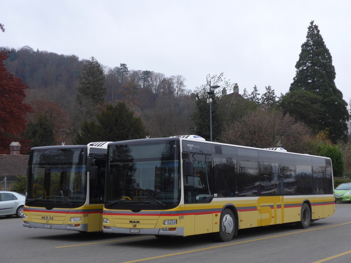 (157'606) - STI Thun - Nr. 125/BE 700'125 - MAN am 4. Dezember 2014 bei der Schiffl�ndte Thun