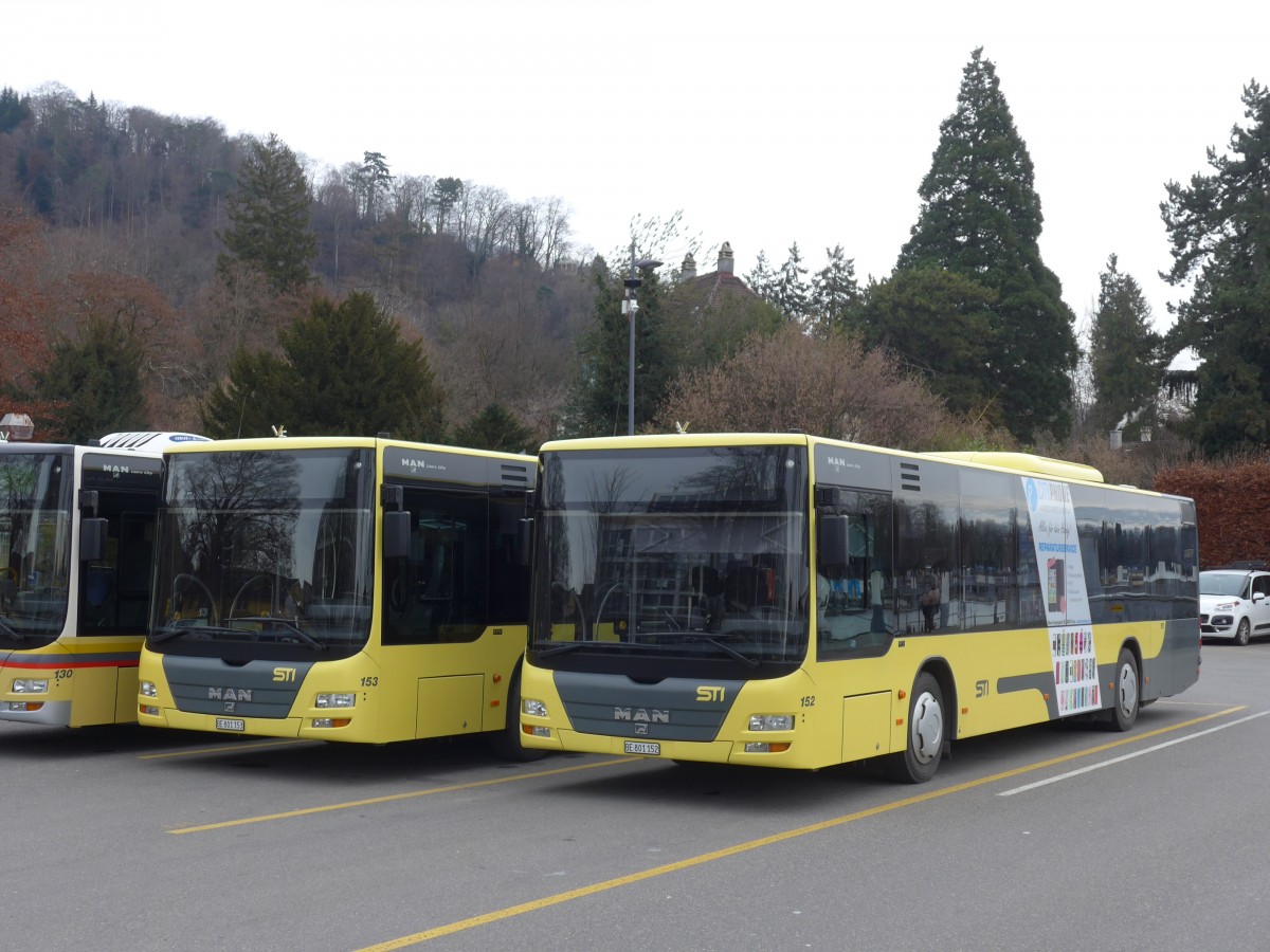 (158'447) - STI Thun - Nr. 152/BE 801'152 - MAN am 19. Januar 2015 bei der Schiffl�ndte Thun