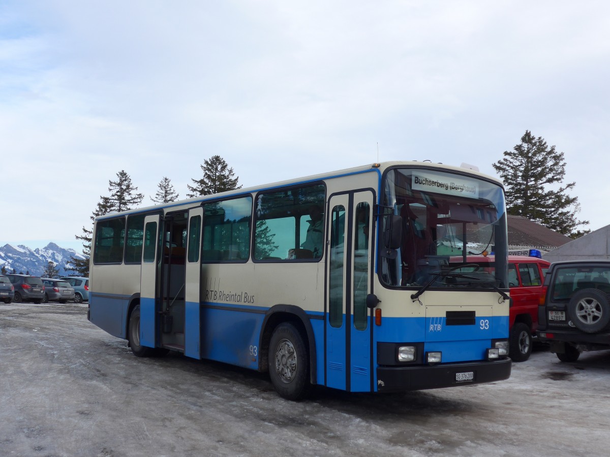 (158'713) - RTB Altst�tten - Nr. 93/SG 376'200 - NAW/Lauber (ex R.G.V. Autobus, Stabio; ex AMSA Chiasso Nr. 23; ex AWA Amden Nr. 3) am 14. Februar 2015 in Buchserberg, Berghaus