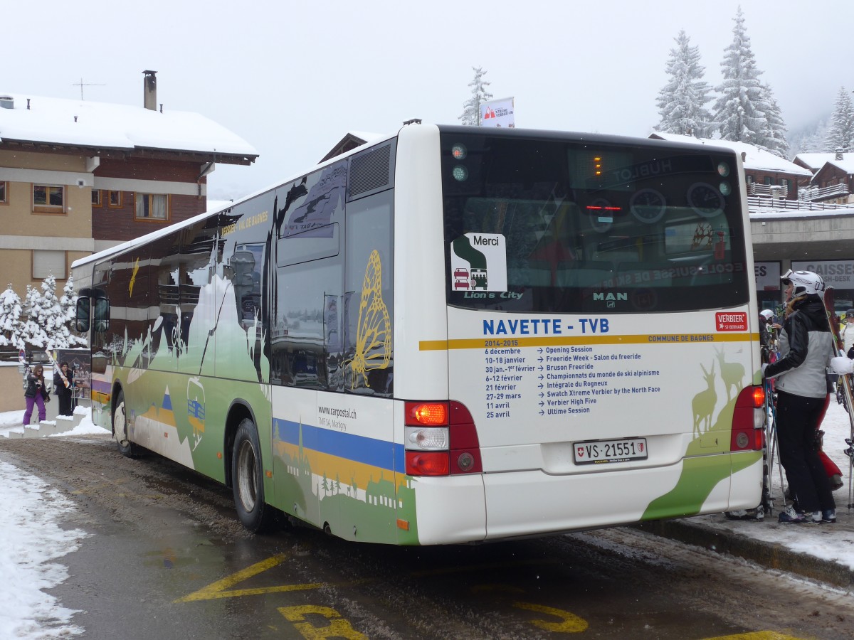 (158'819) - TMR Martigny - Nr. 107/VS 21'551 - MAN am 22. Februar 2015 in Verbier, M�dran