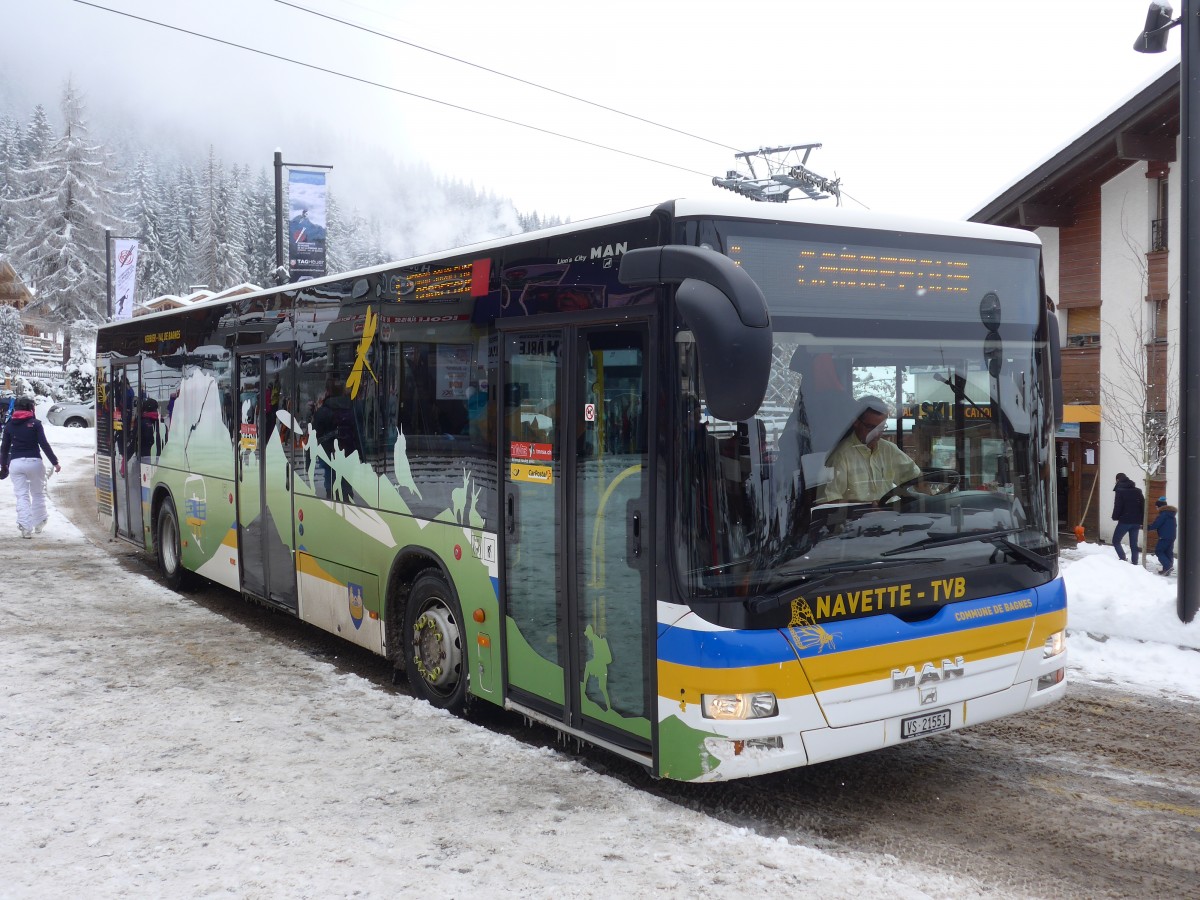 (158'820) - TMR Martigny - Nr. 107/VS 21'551 - MAN am 22. Februar 2015 in Verbier, M�dran