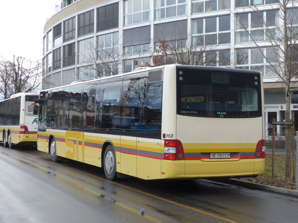(158'933) - STI Thun - Nr. 113/BE 700'113 - MAN am 2. M�rz 2015 bei der Schiffl�ndte Thun