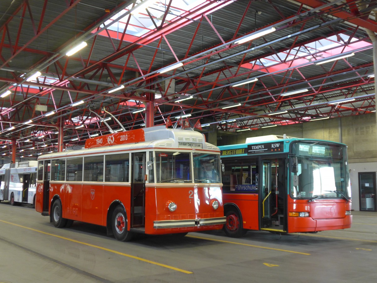 (159'498) - VB Biel - Nr. 21 - Berna/Hess Trolleybus am 28. M�rz 2015 in Biel, Depot