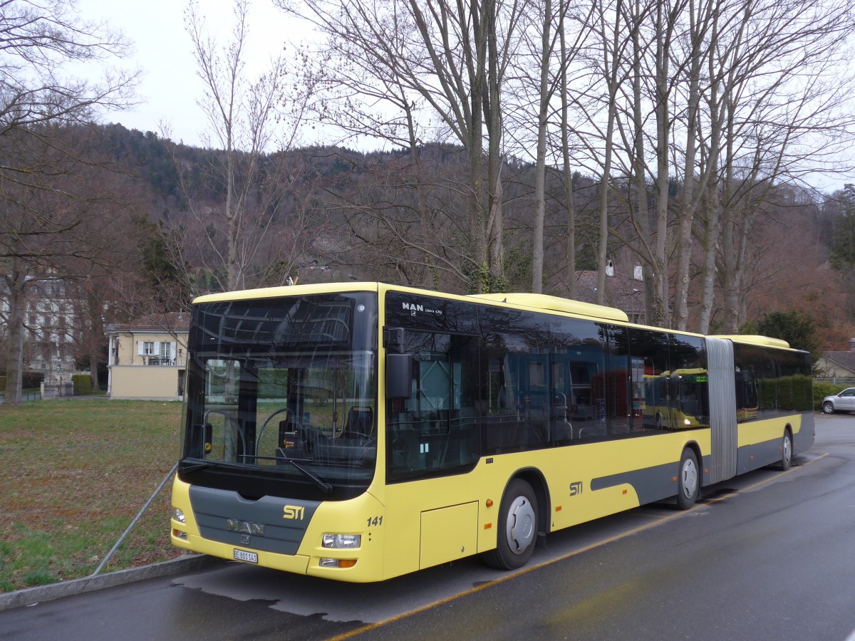 (159'528) - STI Thun - Nr. 141/BE 801'141 - MAN am 28. M�rz 2015 bei der Schiffl�ndte Thun