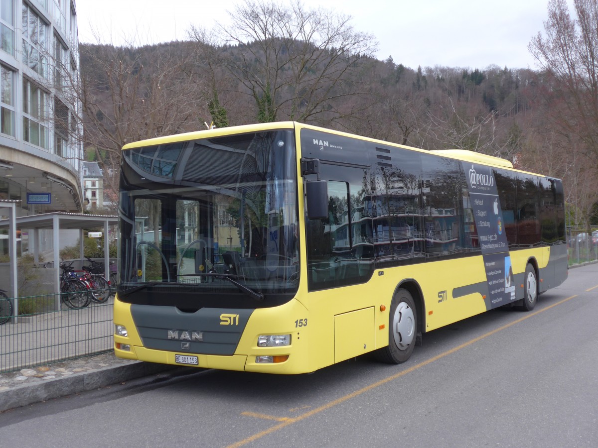 (159'547) - STI Thun - Nr. 153/BE 801'153 - MAN am 2. April 2015 bei der Schiffl�ndte Thun
