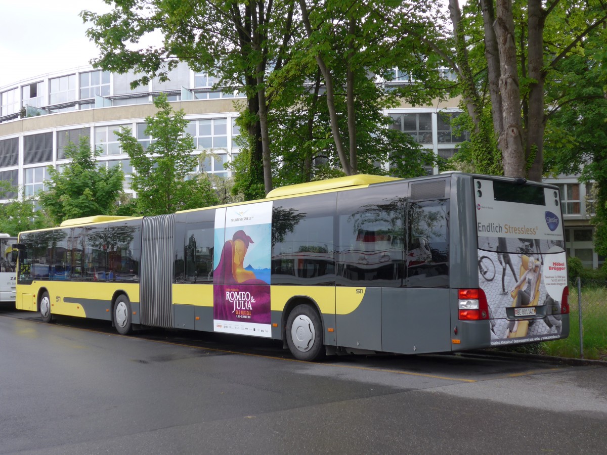 (160'572) - STI Thun - Nr. 141/BE 801'141 - MAN am 21. Mai 2015 bei der Schiffl�ndte Thun