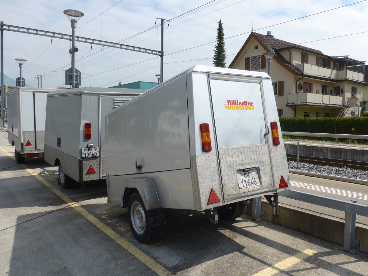 (160'915) - Dillier, Sarnen - OW 11'646 - Gowa/AW PTT/Gangloff Gep�ckanh�nger am 24. Mai 2015 beim Bahnhof Sarnen