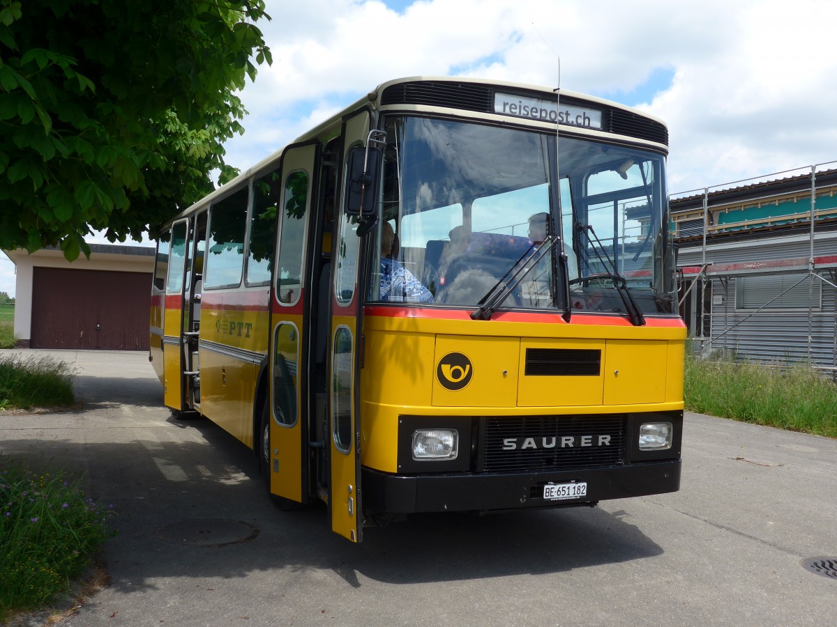 (161'482) - Bernair, M�nsingen - BE 651'182 - Saurer/T�scher (ex Schebath, Lauerz; ex Albin, F�llanden; ex Heim, Flums) am 30. Mai 2015 in Mamishaus, Depot MfK