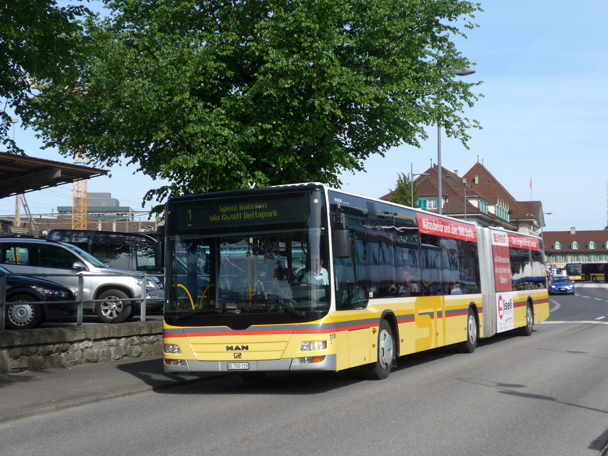 (161'578) - STI Thun - Nr. 119/BE 700'119 - MAN am 31. Mai 2015 bei der Schiffl�ndte Thun