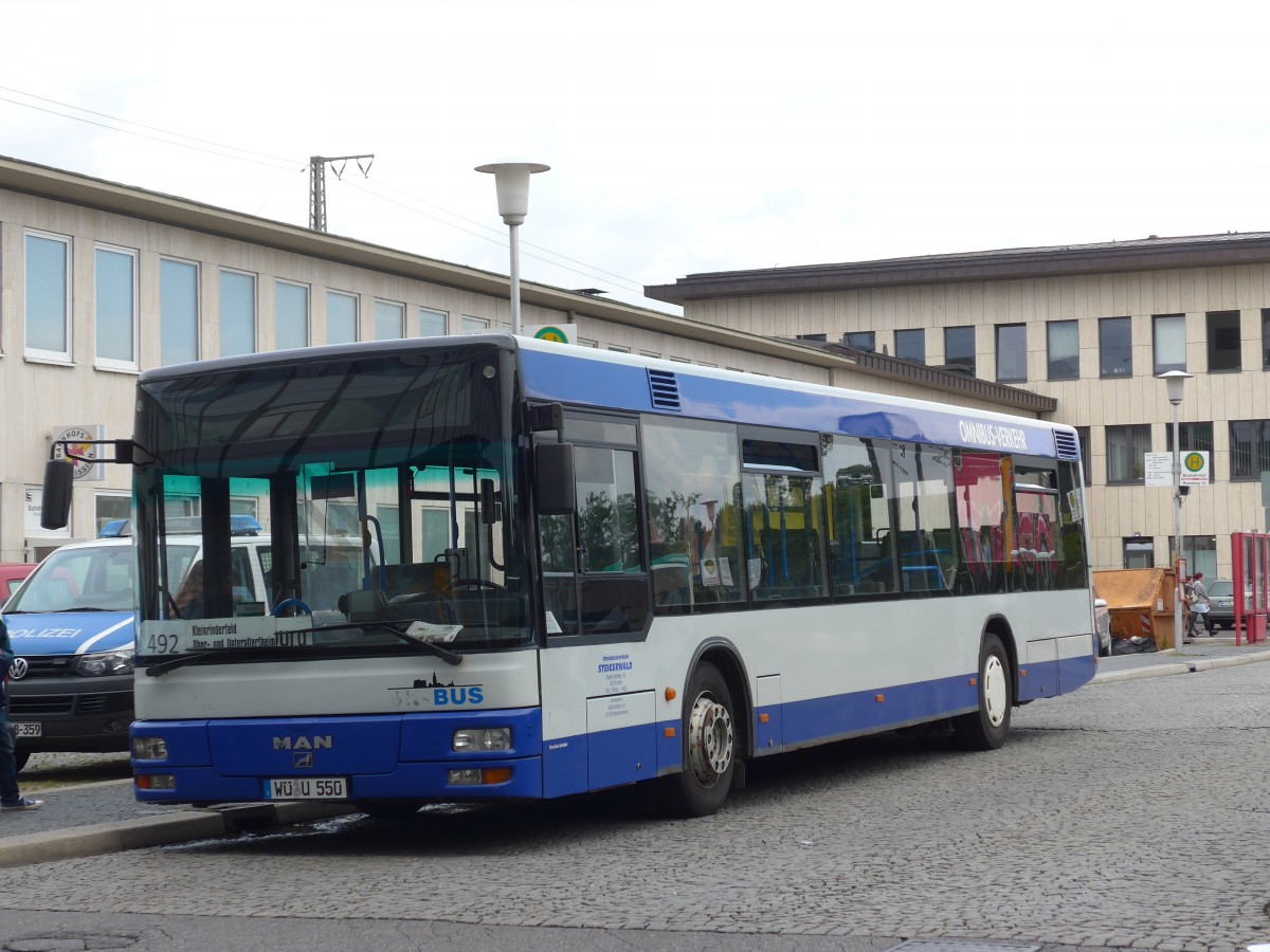 (162'744) - Steigerwald, Reichenberg - W�-U 550 - MAN am 27. Juni 2015 beim Bahnhof W�rzburg