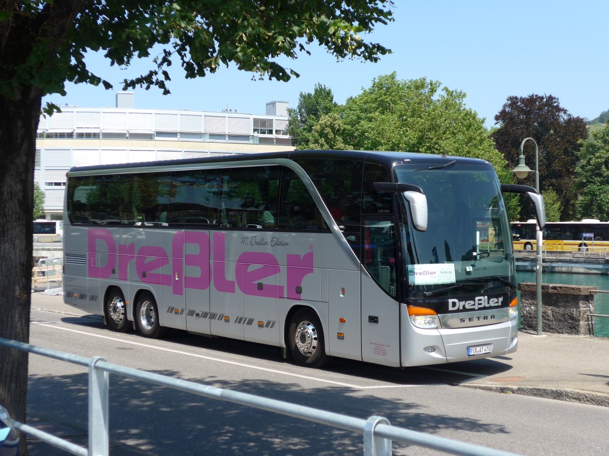 (163'071) - Aus Deutschland: Dressler, Heidenau - PIR-AT 470 - Setra am 15. Juli 2015 bei der Schiffl�ndte Thun