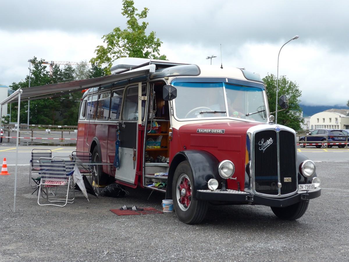 (163'553) - Aus der Schweiz: Morger, Horgenberg - ZH 73'310 - Saurer/T�scher (ex P 23'167; ex Casper, Lenzerheide) am 16. August 2015 in Schaan, Wohnbustreffen