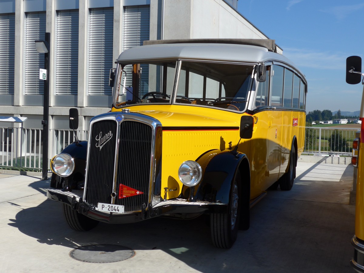 (163'909) - Schmutz, Vaulruz -  P 2044  - Saurer/Saurer (ex Nestl�; ex P 23'019; ex P 2044) am 29. August 2015 in Oberkirch, CAMPUS Sursee