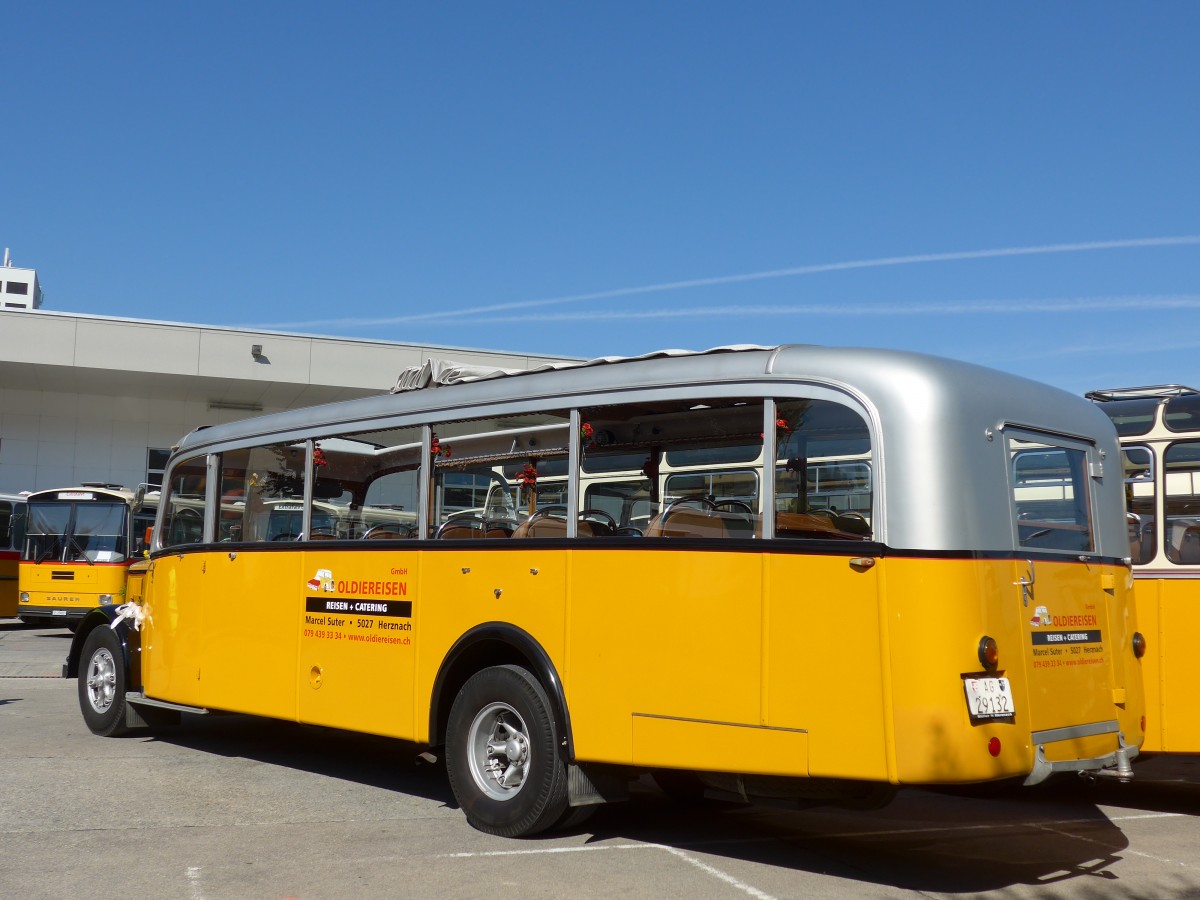 (163'944) - Suter, Herznach - AG 29'132 - Saurer/T�scher (ex Geissmann, H�gglingen; ex P 23'070) am 29. August 2015 in Oberkirch, CAMPUS Sursee