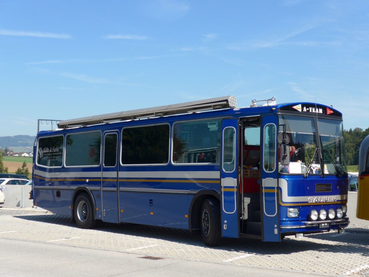 (164'123) - Steinauer, Einsiedeln - SZ 25'115 - Saurer/R&J (ex Albin, F�llanden; ex SBB Bern; ex Sol�r&Fontana, Ilanz; ex P 24'359) am 29. August 2015 in Oberkirch, CAMPUS Sursee