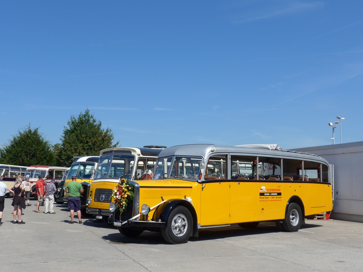 (164'151) - Suter, Herznach - AG 29'132 - Saurer/T�scher (ex Geissmann, H�gglingen; ex P 23'070) am 29. August 2015 in Oberkirch, CAMPUS Sursee