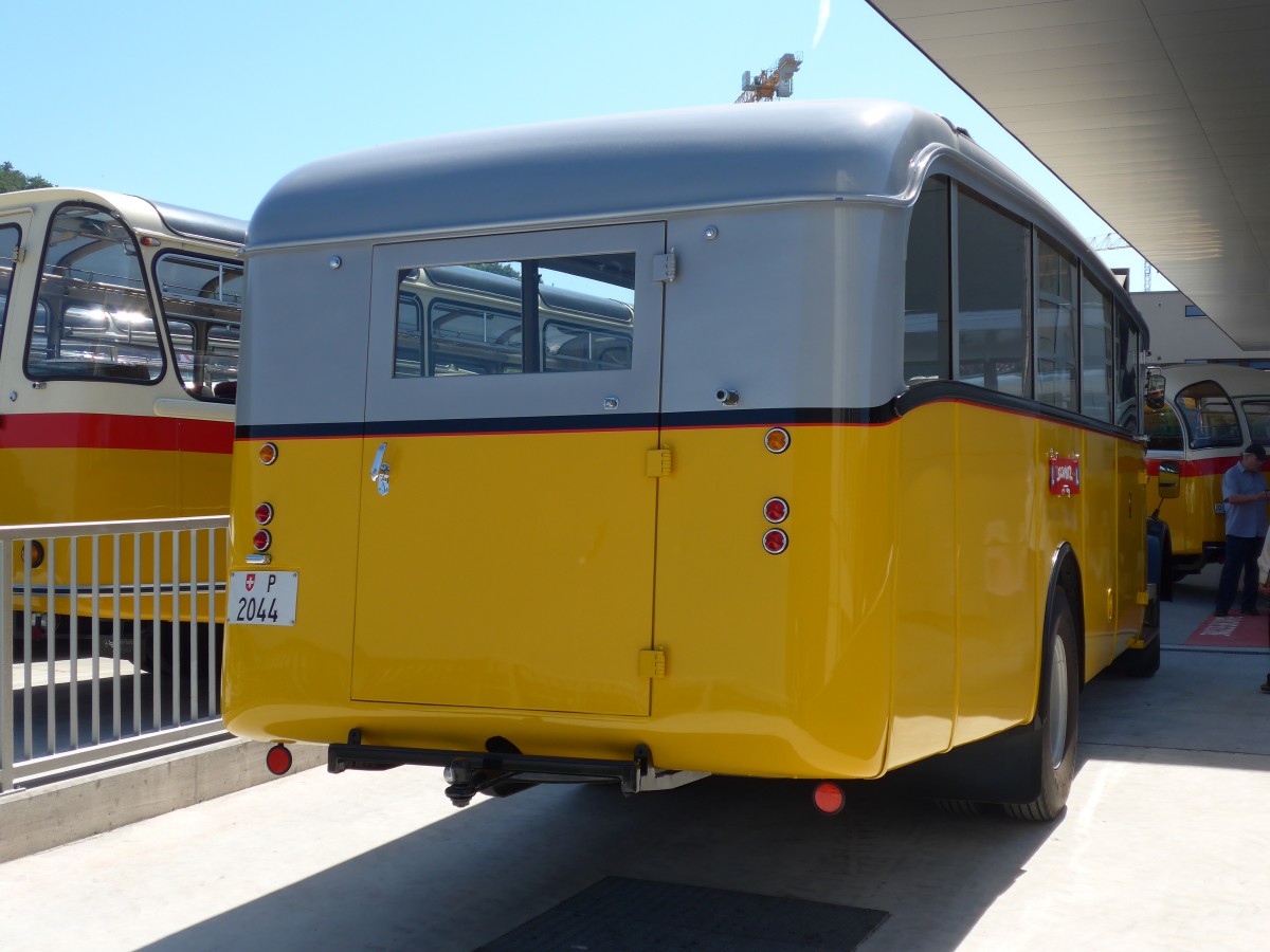 (164'172) - Schmutz, Vaulruz -  P 2044  - Saurer/Saurer (ex Nestl�; ex P 23'019; ex P 2044) am 29. August 2015 in Oberkirch, CAMPUS Sursee
