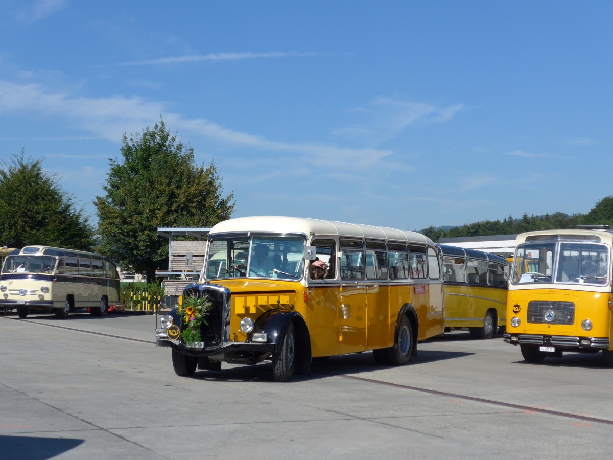 (164'235) - Bl�chlinger, Endingen - AG 69'937 - Saurer/T�scher (ex Dubach, Walde; ex Spescha, Andiast) am 29. August 2015 in Oberkirch, CAMPUS Sursee