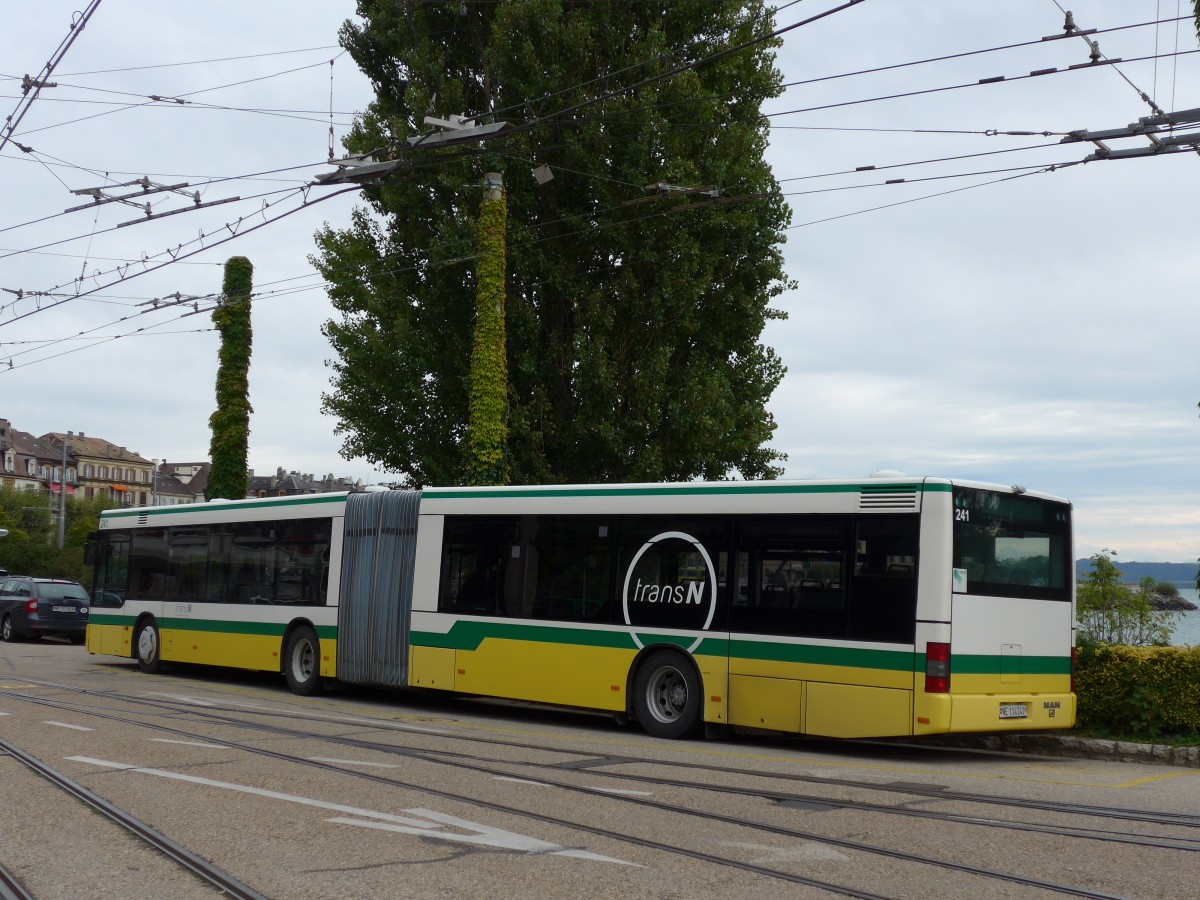 (164'780) - transN, La Chaux-de-Fonds - Nr. 241/NE 114'241 - MAN (ex TN Neuch�tel Nr. 241) am 15. September 2015 in Neuch�tel, D�p�t