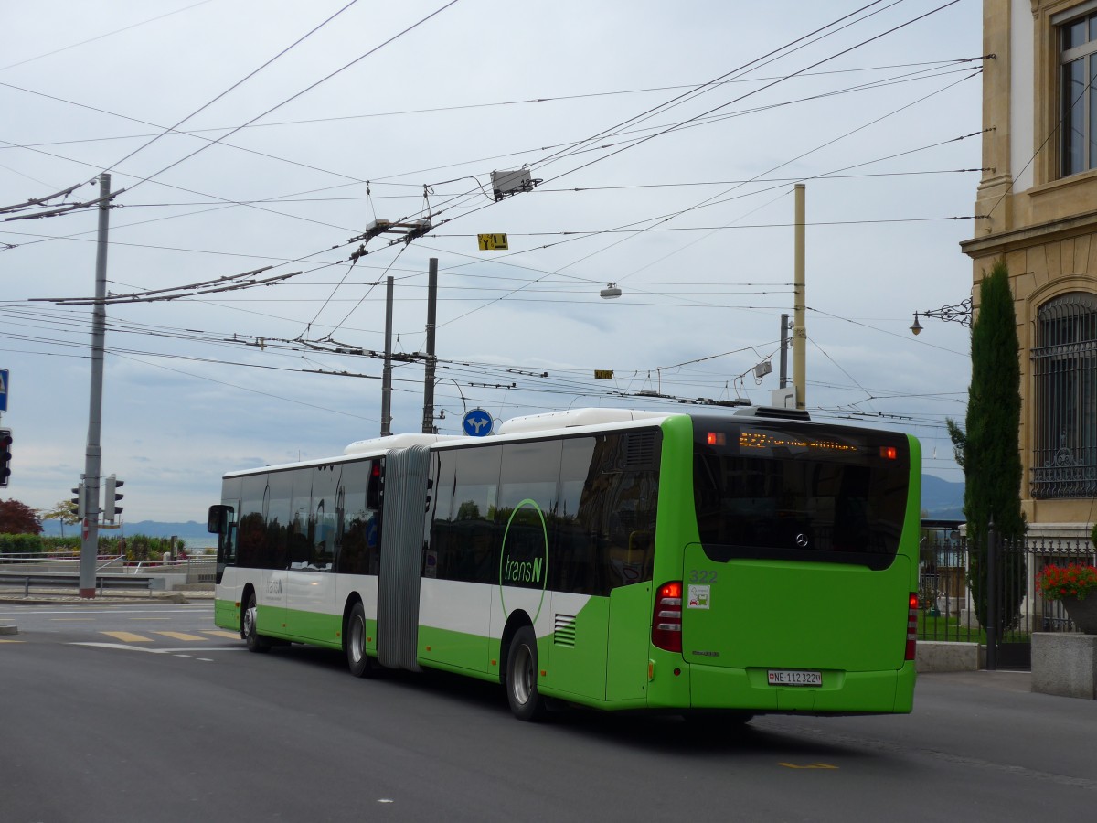 (164'802) - transN, La Chaux-de-Fonds - Nr. 322/NE 112'322 - Mercedes am 15. September 2015 in Neuch�tel, Place Pury