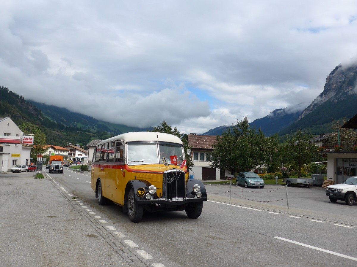 (165'405) - Suter, Savi�se - VS 6045 - Saurer/Lauber (ex Humbert-Droz, Lingni�res; ex P 21'016; ex Pache+Helfer, Colombier) am 19. September 2015 in Andeer, Tgavugl
