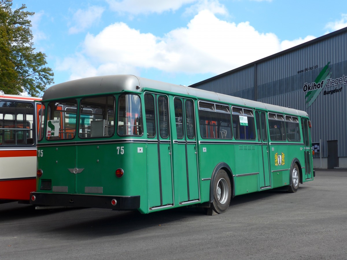 (165'973) - BVB Basel (RWB) - Nr. 75 - FBW/FHS am 4. Oktober 2015 in Burgdorf, �kihof Ziegelgut