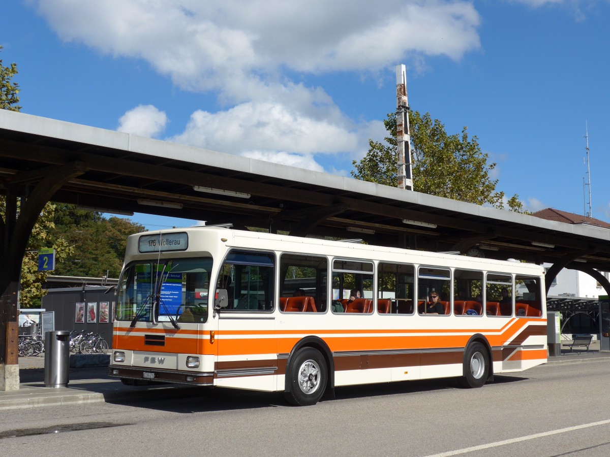(165'997) - Wegm�ller, M�nsingen - BE 399'675 - FBW/R&J (ex Bamert, Wollerau) am 4. Oktober 2015 beim Bahnhof Burgdorf