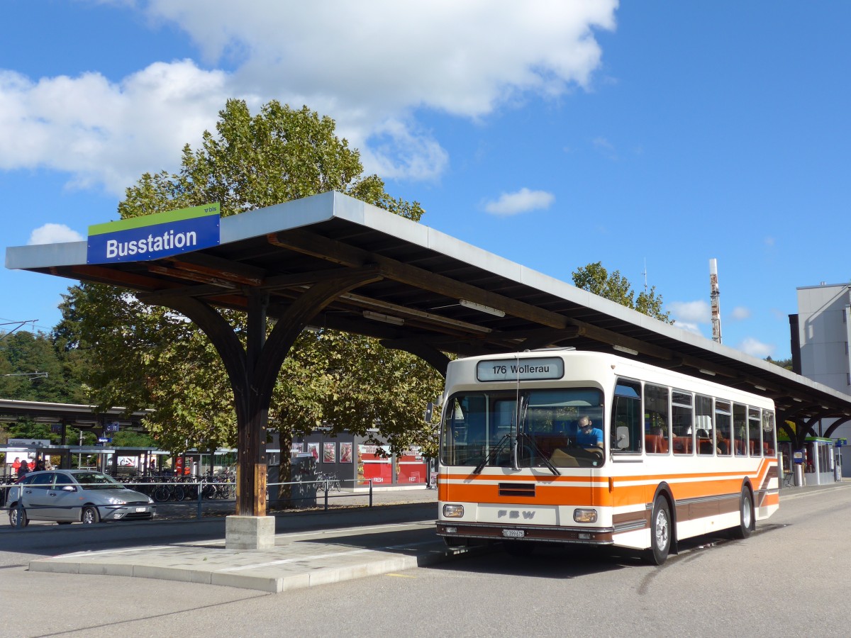 (166'000) - Wegm�ller, M�nsingen - BE 399'675 - FBW/R&J (ex Bamert, Wollerau) am 4. Oktober 2015 beim Bahnhof Burgdorf