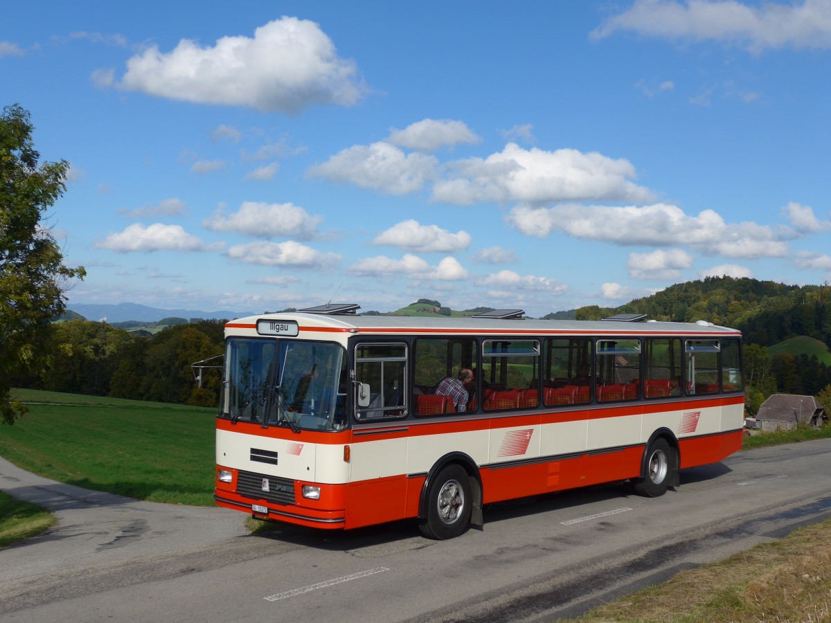(166'020) - Frey, Opfikon - GL 15'272 - FBW/R&J (ex Tiemann, Oetwil Nr. 20; ex AAGS Schwyz Nr. 20) am 4. Oktober 2015 in Kaltacker, Br�gglen