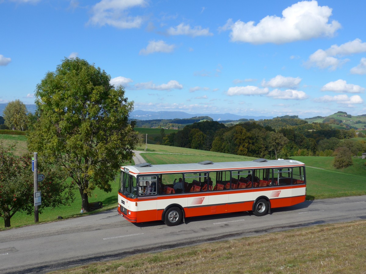 (166'023) - Frey, Opfikon - GL 15'272 - FBW/R&J (ex Tiemann, Oetwil Nr. 20; ex AAGS Schwyz Nr. 20) am 4. Oktober 2015 in Kaltacker, Br�gglen