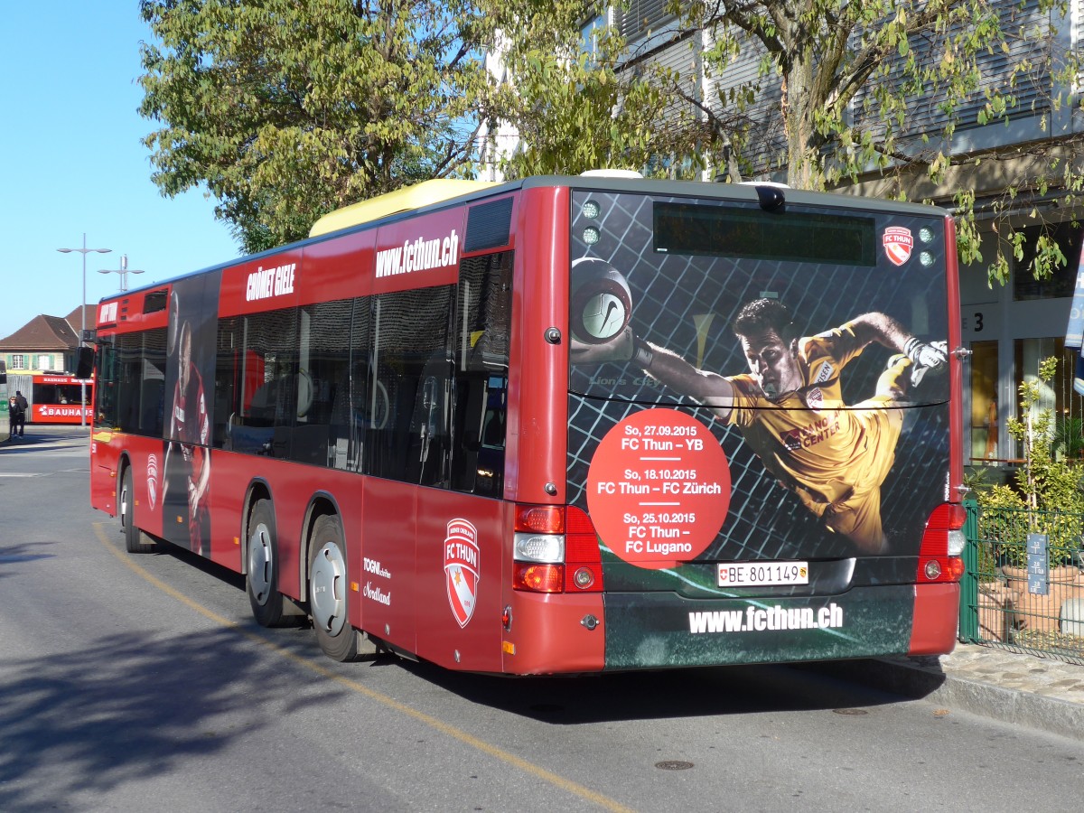 (166'494) - STI Thun - Nr. 149/BE 801'149 - MAN am 26. Oktober 2015 bei der Schiffl�ndte Thun
