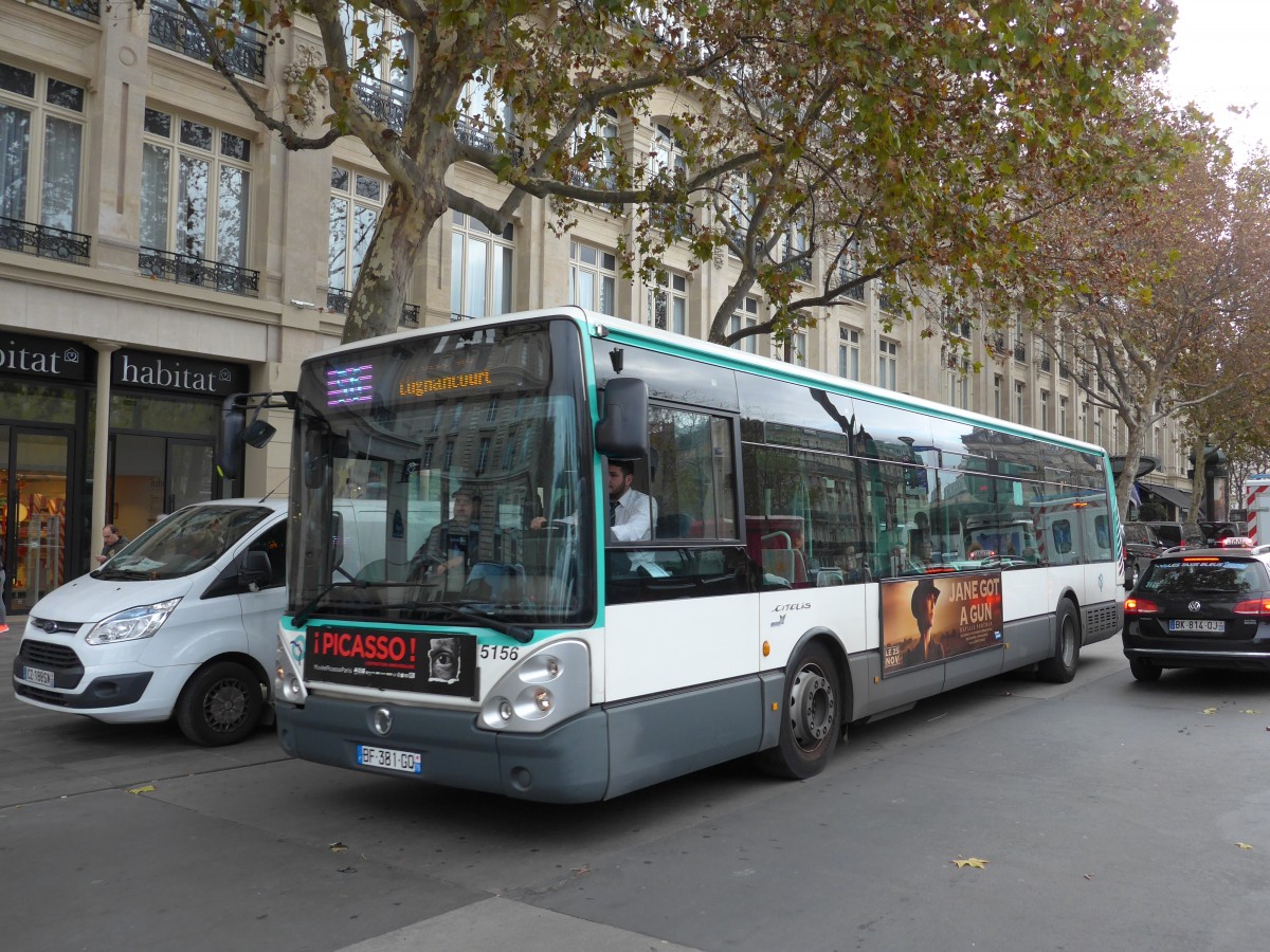 (166'968) - RATP Paris - Nr. 5156/BF 381 GQ - Irisbus am 16. November 2015 in Paris, R�publique
