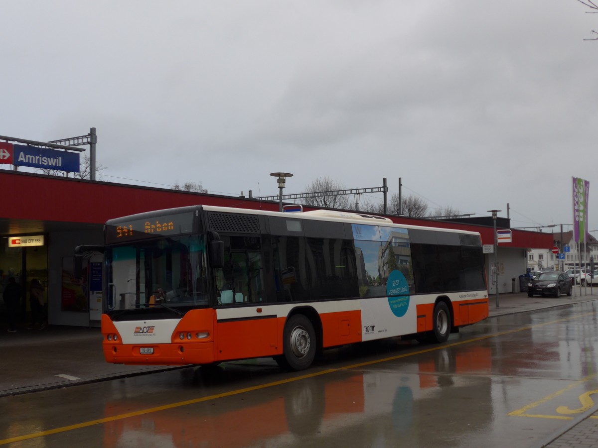 (167'536) - AOT Amriswil - Nr. 7/TG 691 - Neoplan (ex Vorf�hrfahrzeug) am 25. November 2015 beim Bahnhof Amriswil