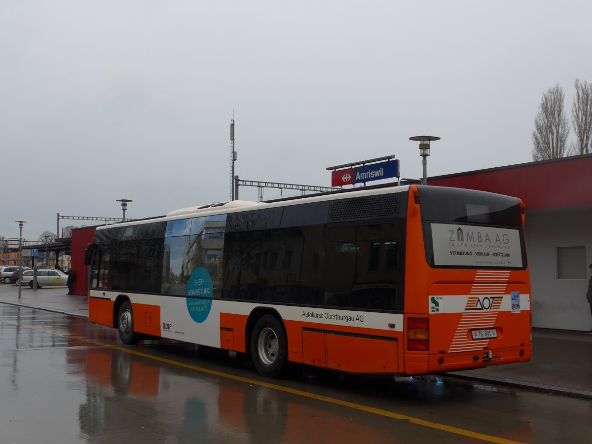 (167'537) - AOT Amriswil - Nr. 7/TG 691 - Neoplan (ex Vorf�hrfahrzeug) am 25. November 2015 beim Bahnhof Amriswil
