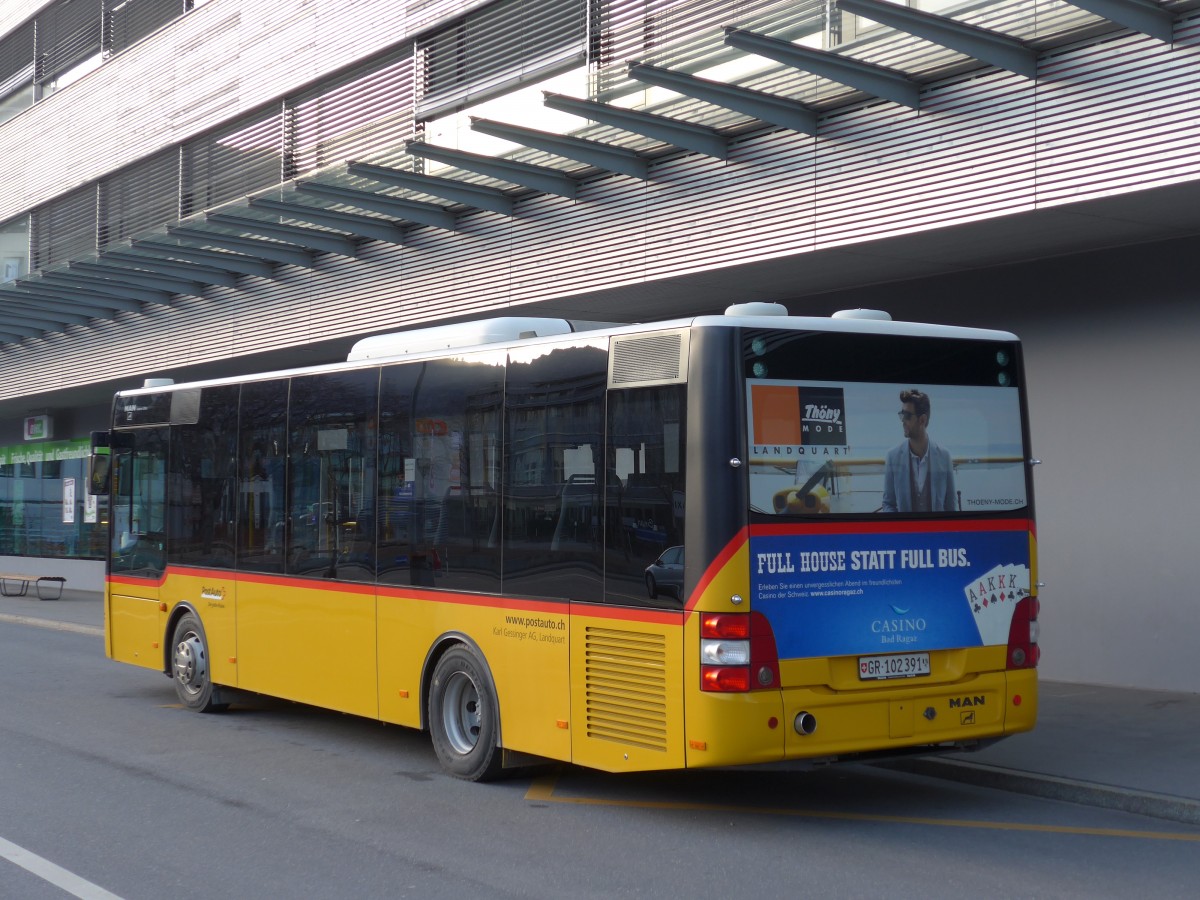 (167'774) - Gessinger, Bad Ragaz - GR 102'391 - MAN/G�ppel am 19. Dezember 2015 beim Bahnhof Landquart