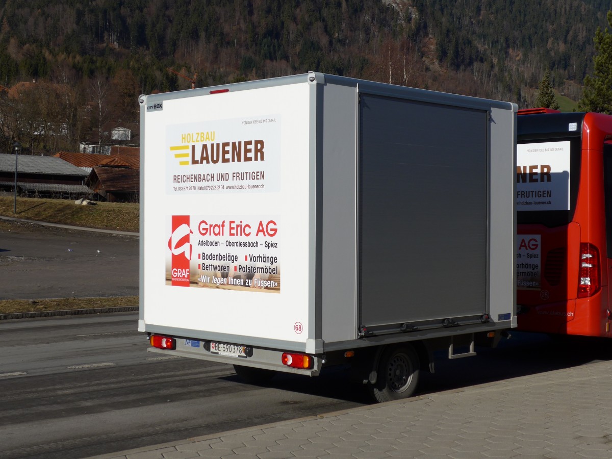 (167'859) - AFA Adelboden - Nr. 68/BE 590'378 - Niederhauser Gep�ckanh�nger am 20. Dezember 2015 beim Bahnhof Frutigen